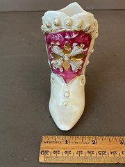 VINTAGE GERMANY 39 MARKED VICTORIAN EDWARDIAN PORCELAIN SHOE BOOT LUSTREWARE