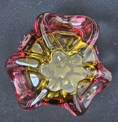 Gorgeous Bohemian Joseph Hospodka for Chribska Glassworks Art Glass Heavy Dish