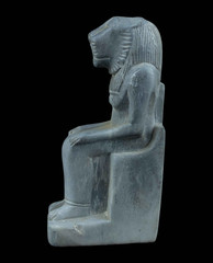 Rare Ancient Egyptian Antiques Goddess Sekhmet Seated Statue Figurine BC