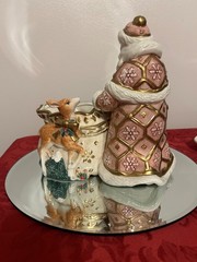 Fitz and Floyd Snowy Woods Candy Dish 9 1/2″ Tall Classic NIB