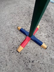 Rare 1980s Pierre Sala Art Deco Pencil Memphis Style Coat Rack . Colorful