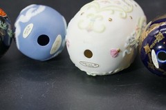 Franklin Mint Eggs Blue White Parian Style Ceramic, Folk Fable Bundle