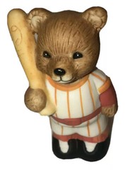 Vintage 😊 HomCo HOME INTERIORS Bear Figurine Baseball Fun