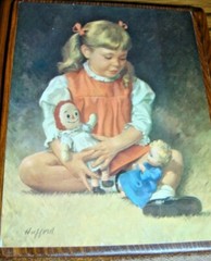 Vtg Rare Find 1970’s Wooden Pictures Plaques Boy & Girl~Nursery Child Decor 594