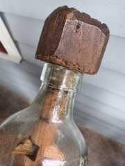Whimsy Bottle * Not A Ship in Bottle * Folk Art * Wooden Chair With Woven Seat