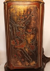 1950s FREDERICK COOPER vtg asian tea canister hollywood regency table lamp art