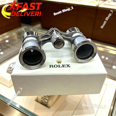 Rolex Boutique Display Opera Binoculars Silver Luxury Desk Prop Rare