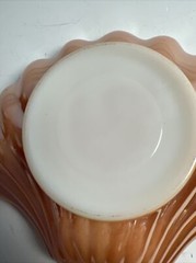 Vintage Carnival Glass Shell Lusterware Peach-Orange Candy Dish Trinket Keys
