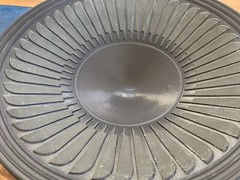 Haeger Vintage Black Matted Pottery Serving Bowl with Sculpture Inside Design