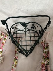 Vintage Shabby Chic Cottage Decor Lot Dresden Roses Swan Mirror Heart