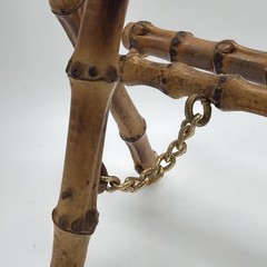 Vintage Scorched Bamboo Tabletop Easel – Chinoiserie / Boho Chic Display Stand