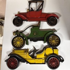 Sexton Cast Iron Vintage Classic Car Wall Plaques Set of 3 Decorative