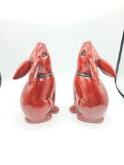 Fitz & Floyd Brown Ceramic Vernissage 8″ Rabbit Book Ends Set of 2 Japan Vintage