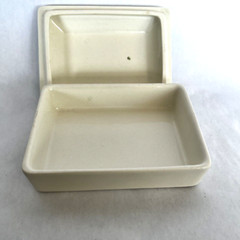 Wedgwood Etruria & Barlaston Trinket Box Queen’s Ware England w/Tiger RARE! B710