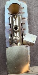 Vtg Signed DeMott Brass & Copper “Western Express” Train Sculpture on Onyx Base
