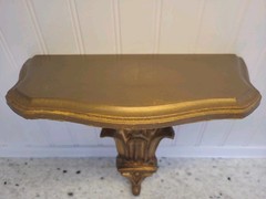 Classic Italian Florentine Gold Gilt Carved Wood Wall Shelf 12″ wide