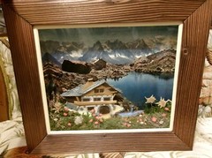 MOUNTAIN LIVING FAMILY BOX FRAME VINTAGE HANDMADE SOLD AS IS