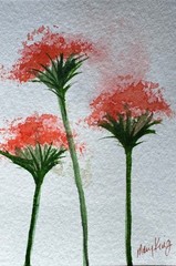 Watercolor ACEO Original Painting by Mary King – Carnations