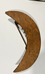 Vtg MCM Wood Crescent Moon Staircase Shelf *READ*