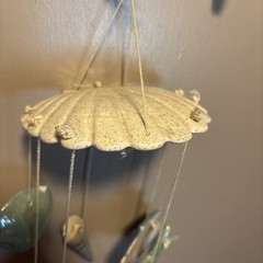 Ceramic Nautical Ocean Beachy With Corals Starfish And Shells Wind Chime Mobile