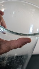 Stunning Oversized Hand Blown Art Glass Cloche / Display Dome Bullicante Bubbles