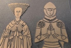 Medieval Tomb Brass Rubbing Jay Peryent & Wife Digswell, Hertfordshire,England