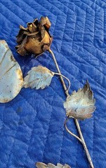 3x VTG 22″ Italian Gilt TOLE Flower-Long Stem Rose+Lily+Arrowhead-Shabby Chic