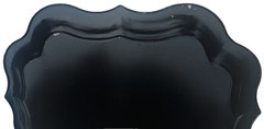 Vtg Hand Painted Toleware Tole Tray Floral Scalloped Rolled Edges XL-25″ x 19.75