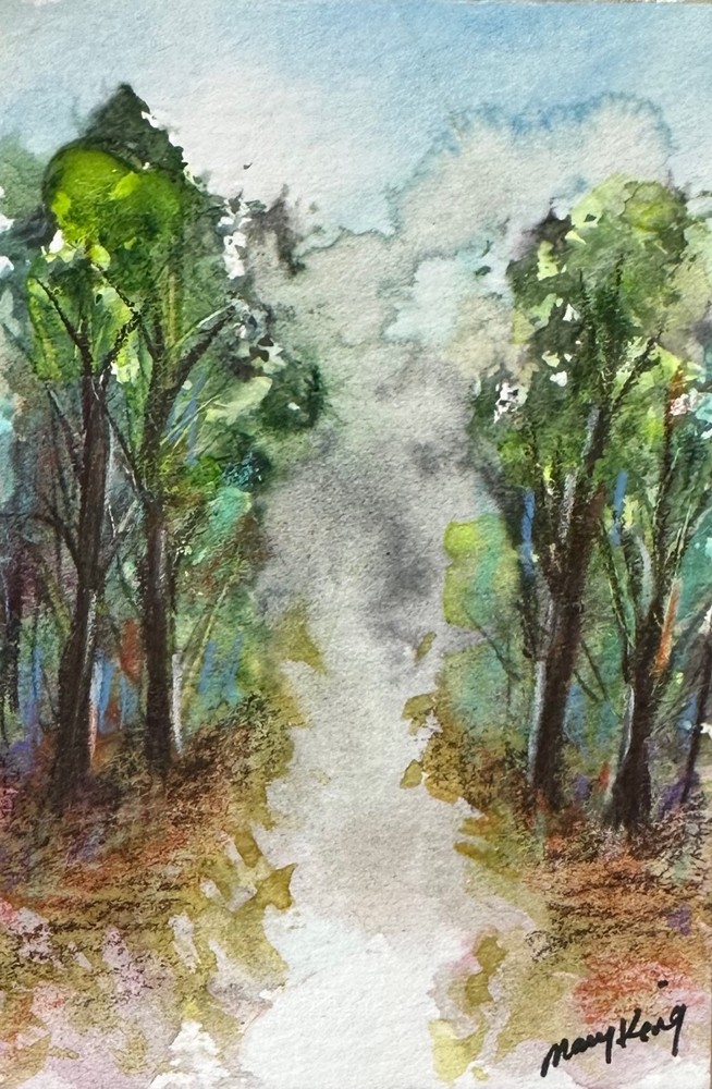 ACEO Original Watercolor Painting by Mary King – Trees to Behold