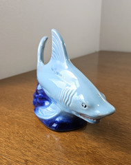 Vintage Large Blue Shark Figurine Sculpture Ocean Life From Brazil 9 Inches Long