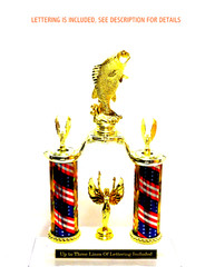 BASS TROPHY STANDING BASS FISHING TROPHY 9 COLORS