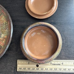 Greece 800 BC Reproduction Geometric Clay Pottery Trinket Dish & Plate Handmade