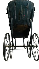 Antique 1800 Uhlen Carriage Rochester NY With Victorian Dolls Metal Wheels Rare
