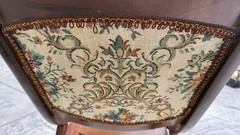 Vintage Mid Century Folding Rocking Chair Wood Tapestry Floral Upholstery