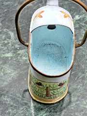 Empress Arts LTD 2000 Miniature Enamel Watering Can Bunny Rabbit Basket Vintage