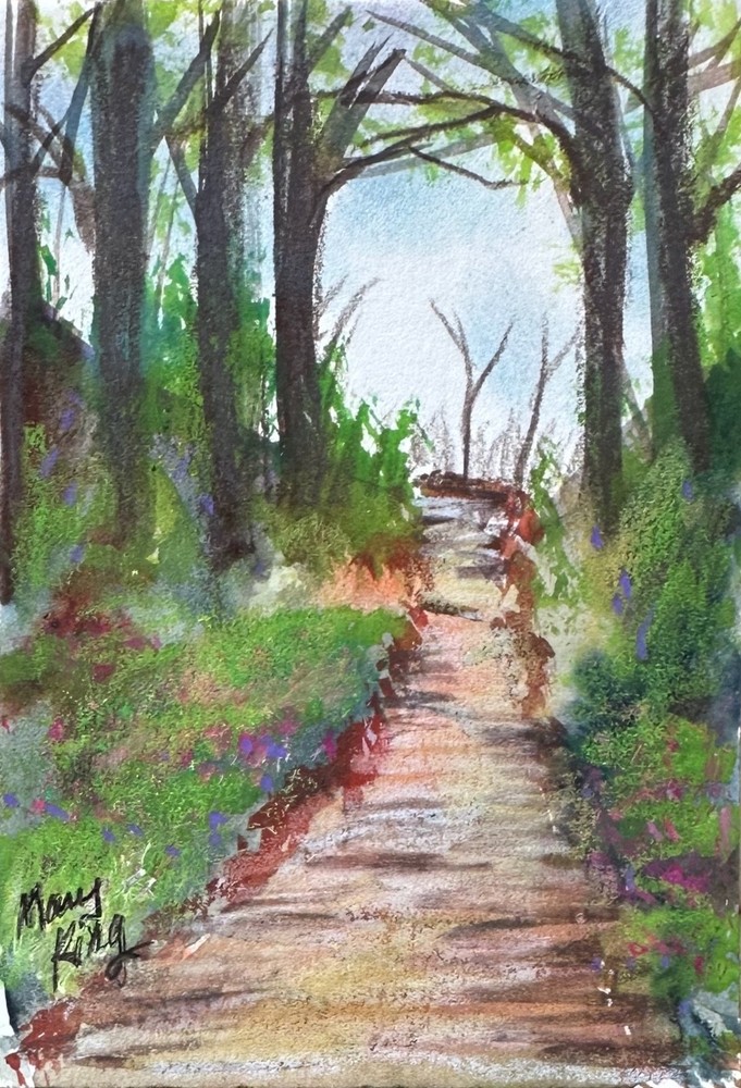 Original Watercolor ACEO Painting by Mary King – Country Path