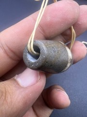 ANCIENT STONE BEAD- ANCIENT BLACK AND WHITE BANDED JASPER AFGHANISTAN BEAD