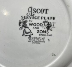 Ascot Service Plate By Wood And Sons Decorative Only English Cottage Village 10”