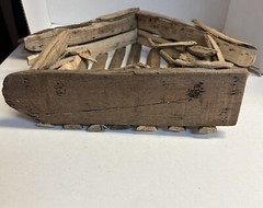 Vtg Driftwood Nativity Creche Hand Crafted Wood Sticks Folkart Rustic Display