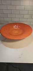 Murano Glass bowl Bright Orange 🍊 White 13 1/2 Inches Wide
