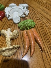 Vintage Home Interior Vegetable Fruit Wall Plaques Homco Dart 1970’s 80’s