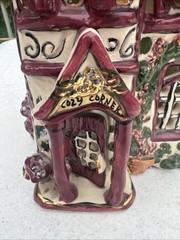 Vtg Blue Sky Clayworks Cozy Corner House Tea Light 2000 10x6x6” Heather Goldminc