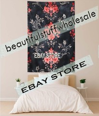 Gothic Wall Tapestry Victorian Red Pattern baroque textile aesthetic 59X82 in