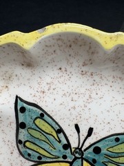 Vintage Butterfly Ceramic Hand Painted Trinket Dish – Unbranded
