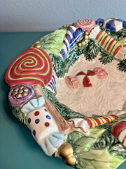 Fitz and Floyd Gingerbread Sugar Plum Candydish Bowl Christmas 1990s Vintage