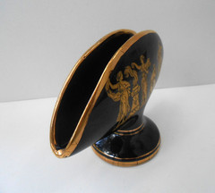 Made In Greece 24k Gold Accent Cobalt Blue Napkin / Card Holder