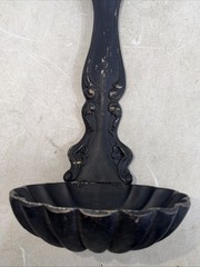 Vintage Large Cast Aluminum Spoon Wall Decoration Pocket Faux Plant Display 17”