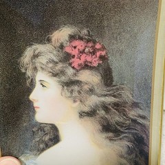 Asti Glass Pin Vanity Ring Dish Small Tray Edwardian Victorian Woman Portrait