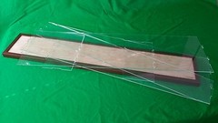 30.5″L x 10.8″W x 5.6″H display case with 3/16″ thick acrylic brown wood frame
