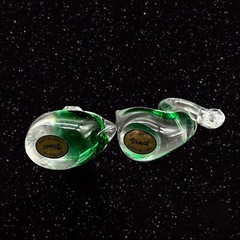 Vintage Vinci Green Hand Blown Art Glass Birds Sommerso Figurines 4”t 3”w